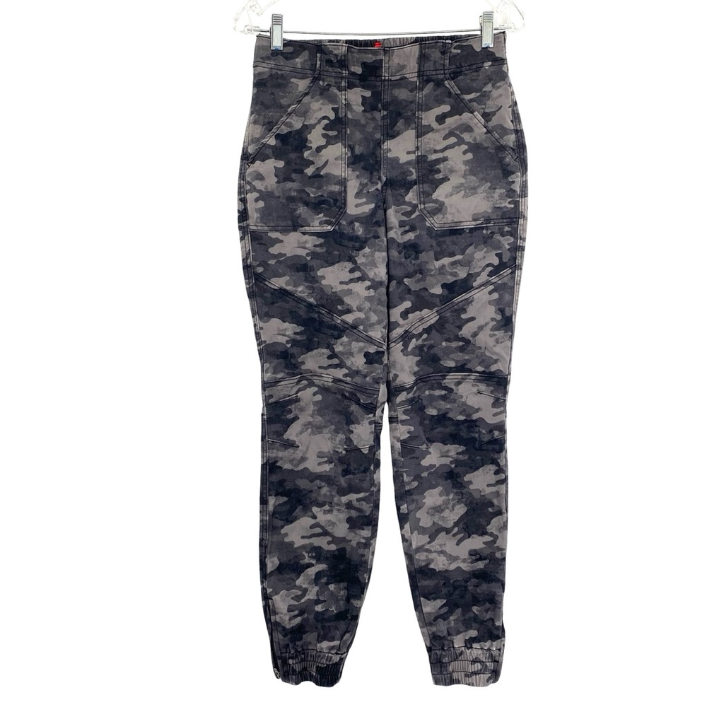 Spanx Stretch Twill Cargo Jogger Pant Camo Black